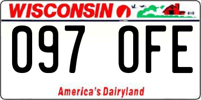 WI license plate 097OFE