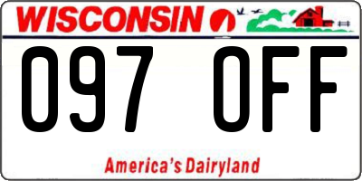 WI license plate 097OFF