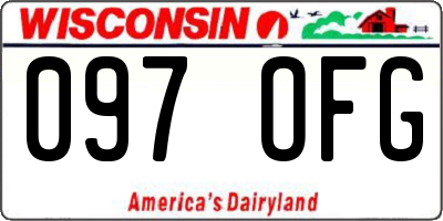 WI license plate 097OFG