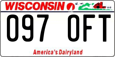 WI license plate 097OFT
