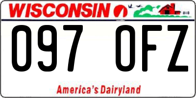 WI license plate 097OFZ
