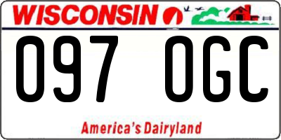WI license plate 097OGC
