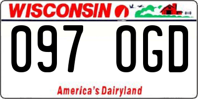 WI license plate 097OGD