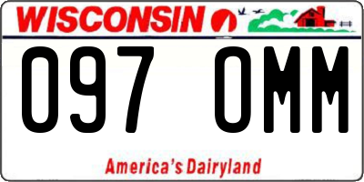 WI license plate 097OMM