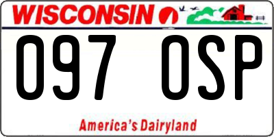 WI license plate 097OSP