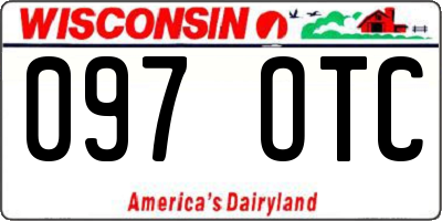 WI license plate 097OTC