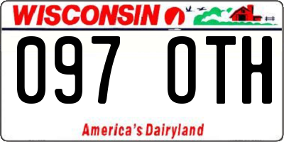 WI license plate 097OTH