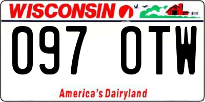 WI license plate 097OTW