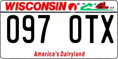 WI license plate 097OTX