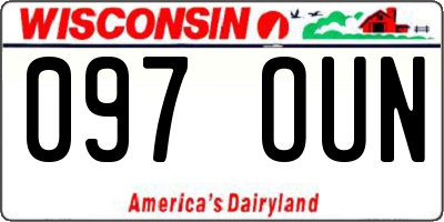 WI license plate 097OUN