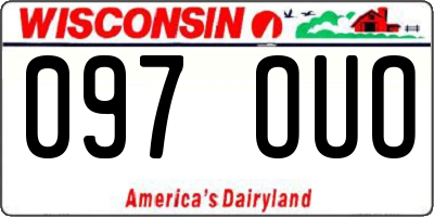 WI license plate 097OUO