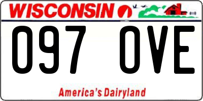 WI license plate 097OVE