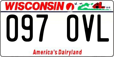 WI license plate 097OVL
