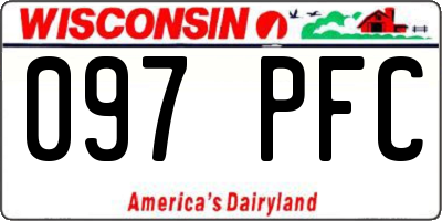 WI license plate 097PFC