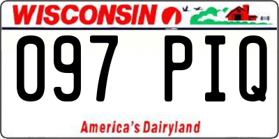 WI license plate 097PIQ