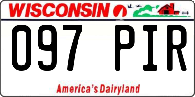WI license plate 097PIR