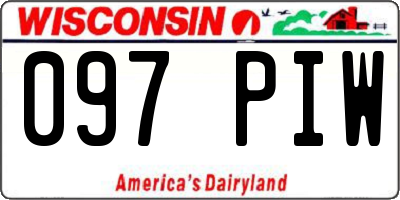 WI license plate 097PIW