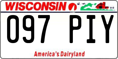 WI license plate 097PIY