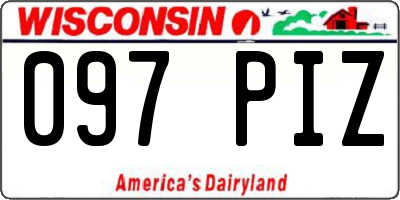 WI license plate 097PIZ