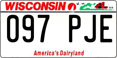 WI license plate 097PJE