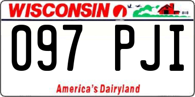 WI license plate 097PJI