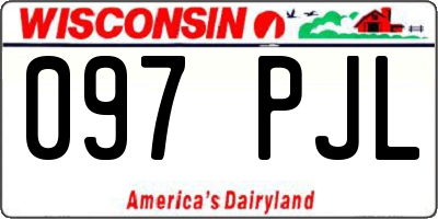 WI license plate 097PJL