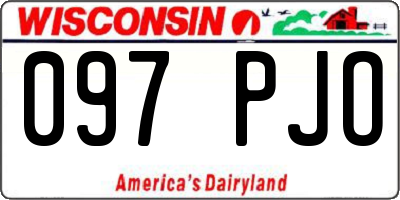 WI license plate 097PJO