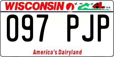 WI license plate 097PJP