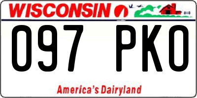 WI license plate 097PKO
