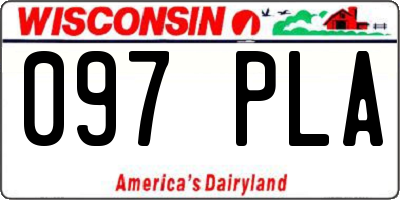 WI license plate 097PLA