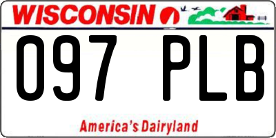 WI license plate 097PLB
