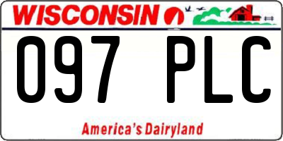 WI license plate 097PLC