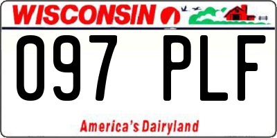 WI license plate 097PLF