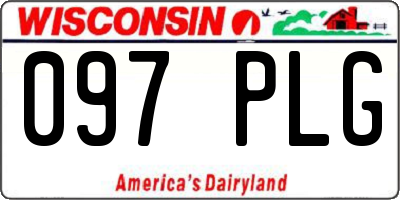 WI license plate 097PLG
