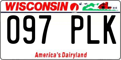 WI license plate 097PLK
