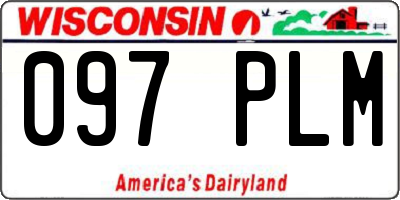 WI license plate 097PLM