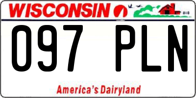 WI license plate 097PLN