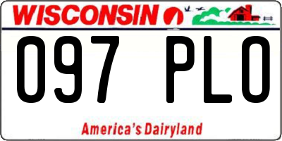 WI license plate 097PLO