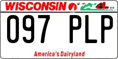 WI license plate 097PLP