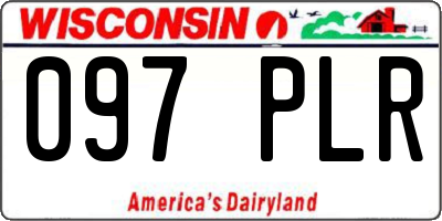 WI license plate 097PLR