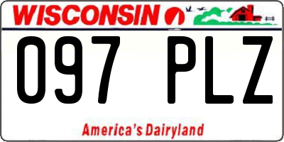 WI license plate 097PLZ