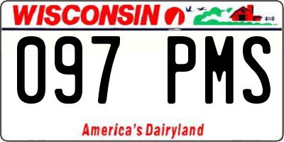 WI license plate 097PMS