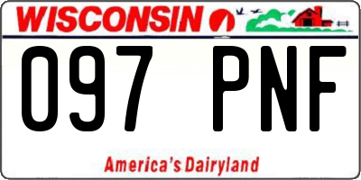 WI license plate 097PNF