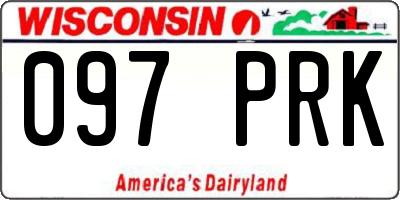 WI license plate 097PRK