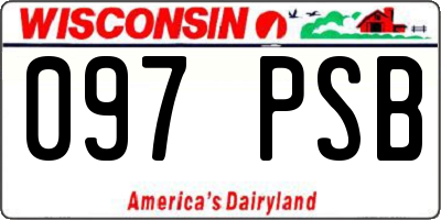 WI license plate 097PSB
