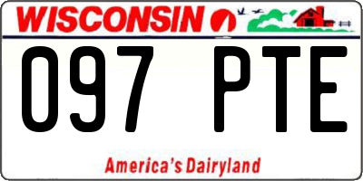 WI license plate 097PTE