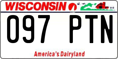 WI license plate 097PTN