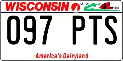 WI license plate 097PTS