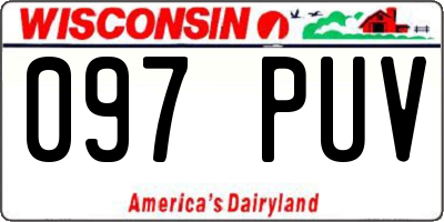 WI license plate 097PUV