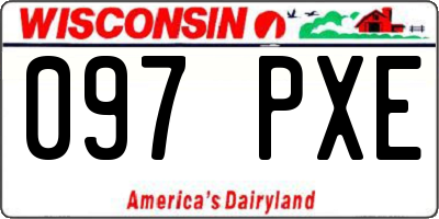 WI license plate 097PXE